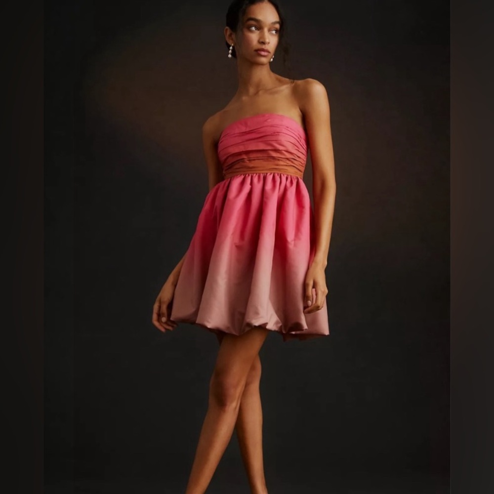 Vineet Bahl strapless ombré mini dress
